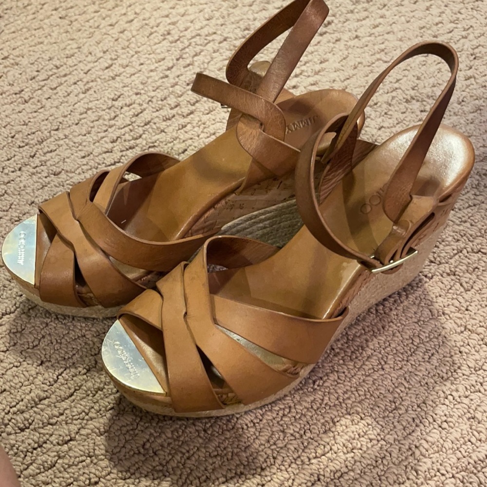 Jimmy Choo Wedge Sandals - Tan size 38